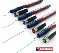 Edding 1800 Profipen Bolígrafo De Pigmento Negro, Azul, Rojo, Verde Juego De 4