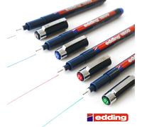 Edding 1800 Profipen Bolígrafo De Pigmento Negro, Azul, Rojo, Verde Juego De 4