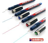 Edding 1800 Profipen Bolígrafo De Pigmento Negro, Azul, Rojo, Verde Juego De 4