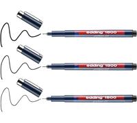 Edding 1800 Profipen Fineliner Estuche De 3 Bolígrafos 0.1mm 0.3mm 0.5mm