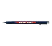 edding 1800 rotulador calibrado - negro - x1 - ancho de línea 0,25 mm - para escritura precisa, esbozos y dibujo técnico - punta fina con soporte metálico, adecuado para usar con reglas y plantillas