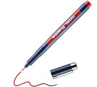 edding 1800 rotulador calibrado - rojo - x1 - ancho de línea 0,7 mm - para escritura precisa, esbozos y dibujo técnico - punta fina con soporte metálico, adecuado para usar con reglas y plantillas