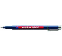 edding 1800 rotulador calibrado - verde - x10 - ancho de línea 0,25 mm - para escritura precisa, esbozos y dibujo técnico - punta fina con soporte metálico, adecuado para usar con reglas y plantillas