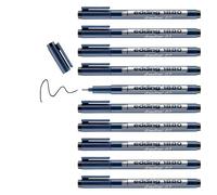 edding 1880 rotulador calibrado - negro - x10 - ancho de línea 0,7 mm - para escritura precisa, esbozos y dibujo técnico - punta fina con soporte metálico, adecuado para usar con reglas y plantillas