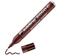 edding 2000 C marcador permanente - marrón - 1 rotulador - punta redonda 1,5-3 mm - indeleble de secado rápido - resistente al agua y a los borrones - cartón, plástico, madera, metal - universal