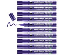 edding 2000 C marcador permanente - violeta - 10 rotuladores - punta redonda 1,5-3 mm - indeleble de secado rápido - resistente al agua y a los borrones - cartón, plástico, madera, metal - universal