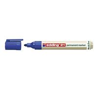 edding 21 EcoLine marcador permanente - azul - 1 rotulador - punta redonda 1,5-3mm - indeleble de secado rápido - resistente al agua y los borrones - cartón, plástico, madera, metal, tela - universal