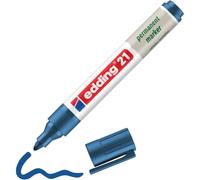 edding 21 EcoLine marcador permanente, azul, 1 rotulador, punta redonda 1,5-3mm, indeleble de secado rápido, resistente al agua y los borrones, cartón, plástico, madera, metal, tela, universal