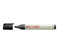 edding 21 EcoLine marcador permanente - negro - 1 rotulador - punta redonda 1,5-3mm - indeleble de secado rápido - resistente al agua y los borrones - cartón, plástico, madera, metal, tela - universal