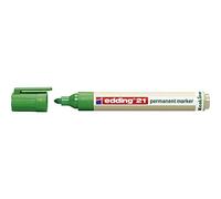 edding 21 EcoLine marcador permanente - verde - 1 rotulador - punta redonda 1,5-3mm - indeleble de secado rápido - resistente al agua y los borrones - cartón, plástico, madera, metal, tela - universal