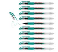 edding 2185 roller gel - verde metálico - 10 rotuladores - 0,7 mm - bolígrafo de gel para escribir, colorear o decorar bullet journals - rotulador de purpurina, rotulador de gel para mandalas