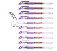 edding 2185 roller gel - violeta - 10 rotuladores - 0,7 mm - bolígrafo de gel para escribir, colorear o decorar bullet journals - rotulador de gel para mandalas