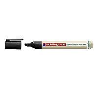 edding 22 EcoLine marcador permanente - negro - 1 rotulador - punta biselada 1-5mm - indeleble de secado rápido - resistente al agua y los borrones - cartón, plástico, madera, metal, tela - universal
