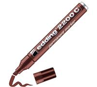edding 2200 C marcador permanente - marrón - 1 rotulador - punta biselada 1-5 mm - indeleble de secado rápido - resistente al agua y a los borrones - cartón, plástico, madera, metal,tela -universal