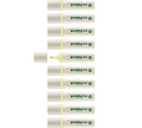 Edding 24 - Caja con 10 Subrayadores Fluorescentes Ecoline - Punta de Biselada de 2 a 5 mm - Amarillo Pastel.