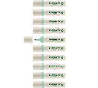 Edding 24 - Caja con 10 Subrayadores Fluorescentes Ecoline - Punta de Biselada de 2 a 5 mm - Verde pastel.