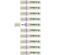 Edding 24 - Caja con 10 Subrayadores Fluorescentes Ecoline - Punta de Biselada de 2 a 5 mm - Violeta pastel