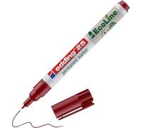 edding 25 EcoLine marcador permanente - rojo - 1 rotulador - punta redonda 1 mm - indeleble de secado rápido - resistente al agua y los borrones - cartón, plástico, madera, metal, tela - universal