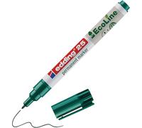 edding 25 EcoLine marcador permanente - verde - 1 rotulador - punta redonda 1 mm - indeleble de secado rápido - resistente al agua y los borrones - cartón, plástico, madera, metal, tela - universal