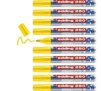 edding 250 marcador para pizarras blancas - amarillo - 10 rotuladores - punta redonda 1,5-3 mm - rotulador para pizarra blanca, borrado en seco - pizarra blanca, flipchart, tablón de notas