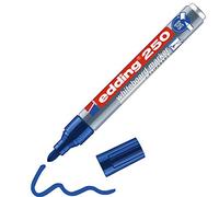 edding 250 marcador para pizarras blancas - azul - 1 rotulador - punta redonda 1,5-3 mm - rotulador para pizarra blanca, borrado en seco - pizarra blanca, flipchart, tablón de notas - recargable
