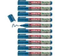 edding Marcador para pizarra blanca 28 EcoLine Azul 10 unidades Punta 1,5–3 mm Recargable