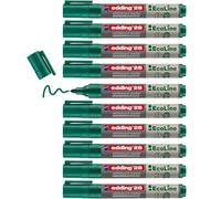 edding 28 EcoLine marcador para pizarras blancas - verde - 10 rotuladores - punta redonda 1,5-3 mm - rotulador para pizarra blanca, borrado en seco - flipchart, tablón de notas - recargable