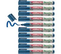 edding 29 EcoLine marcador para pizarras blancas - azul - 10 rotuladores - punta biselada 1-5mm - rotulador para pizarra blanca, borrado en seco - flipchart, tablón de notas - recargable