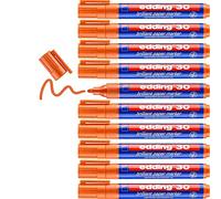 edding 30 marcador de tinta brillante para papel - naranja - 10 rotuladores permanentes - punta redonda 1,5-3 mm - colores vibrantes - resistentes a la luz - papel, cartón, plástico, metal, vidrio