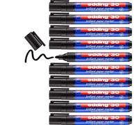 edding 30 marcador de tinta brillante para papel - negro - 10 rotuladores perman