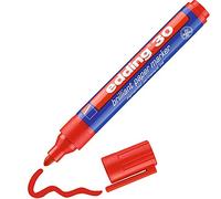 edding 30 marcador de tinta brillante para papel - rojo - 1 rotulador permanente - punta redondeada 1,5-3 mm - colores vibrantes - resistentes a la luz en papel, cartón, plástico, metal y vidrio
