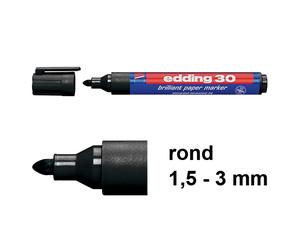 Edding 30 Rotulador brillante | 1,5-3 mm | punta redonda | negro