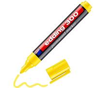 edding 300 marcador permanente - amarillo - 1 rotulador - punta redonda 1,5-3 mm - resistente al agua, de secado rápido, rotuladores indelebles - para cartón, plástico, vidrio, madera, metal