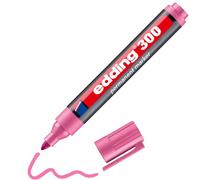 edding 300 marcador permanente - rosa - 1 rotulador - punta redonda 1,5-3 mm - resistente al agua, de secado rápido, rotuladores indelebles - para cartón, plástico, vidrio, madera, metal