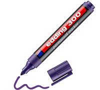 edding 300 marcador permanente - violeta - 1 rotulador - punta redonda 1,5-3 mm - resistente al agua, de secado rápido, rotuladores indelebles - para cartón, plástico, vidrio, madera, metal
