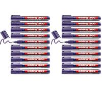 Edding 300 marcador permanente - violeta - 10 rotuladores- punta redonda 1,5-3 mm - resistente al agua, de secado rápido, rotuladores indelebles - para cartón, plástico, vidrio, madera, metal
