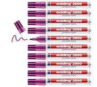 Edding 3000-020 - Caja con 10 Marcadores Permanentes - 1,5-3mm - Magenta