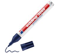 edding 3000 - 1 Marcador Permanente - Azul Acero - Punta Redonda 1,5-3 mm | Rotulador permanente de secado rápido, resistente al agua, resistente a las manchas, para cartón, plástico, madera, metal
