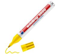 edding 3000 marcador permanente - amarillo - 1 rotulador - punta redonda 1,5-3 mm - indeleble de secado rápido - resistente al agua y a los borrones - cartón, plástico, madera, metal - universal