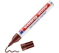 edding 3000 marcador permanente - marrón - 1 rotulador - punta redonda 1,5-3mm - indeleble de secado rápido - resistente al agua y a los borrones - cartón, plástico, madera, metal, tela - universal