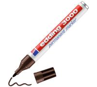 edding 3000 marcador permanente - marrón oscuro - 1 rotulador - punta redonda 1,5-3 mm - indeleble de secado rápido - resistente al agua y a los borrones - cartón plástico madera metal - universal