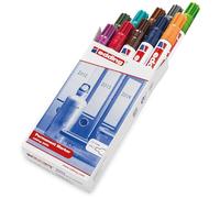 edding 3000 marcador permanente - multicolor - 10 colores - punta redonda 1,5-3mm - indeleble de secado rápido - resistente al agua y a los borrones - cartón plástico madera metal tela - universal