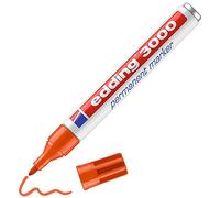 edding 3000 marcador permanente - naranja - 1 rotulador - punta redonda 1,5-3 mm - indeleble de secado rápido - resistente al agua y a los borrones - cartón, plástico, madera, metal - universal