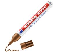 edding 3000 marcador permanente - ocre - 1 rotulador - punta redonda 1,5-3 mm - indeleble de secado rápido - resistente al agua y a los borrones - cartón, plástico, madera, metal - universal