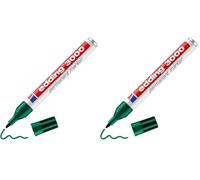 Edding 3000 marcador permanente - verde - 1 rotulador - punta redonda 1,5-3 mm - indeleble de secado rápido - resistente al agua y a los borrones - cartón, plástico, madera, metal, tela - universal