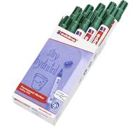 edding 3000 marcador permanente - verde - 10 rotuladores - punta redonda 1,5-3 mm - indeleble de secado rápido - resistente al agua y a los borrones - cartón, plástico, madera, metal, tela - universal