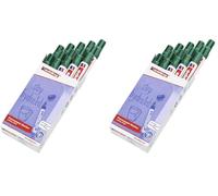 edding 3000 marcador permanente - verde - 10 rotuladores - punta redonda 1,5-3 mm - indeleble de secado rápido - resistente al agua y a los borrones - cartón, plástico, madera, metal, tela - universal