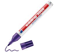 edding 3000 marcador permanente - violeta - 1 rotulador - punta redonda 1,5-3 mm - indeleble de secado rápido - resistente al agua y a los borrones - cartón, plástico, madera, metal - universal