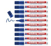 edding 3000 permanent marker - blue - box of 10 - round tip 1.5-3 mm - quick-dry
