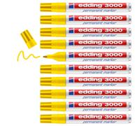 Edding 3000 Permanente Marcador 10er Juego Amarillo 1,5 - 3MM Rotulador